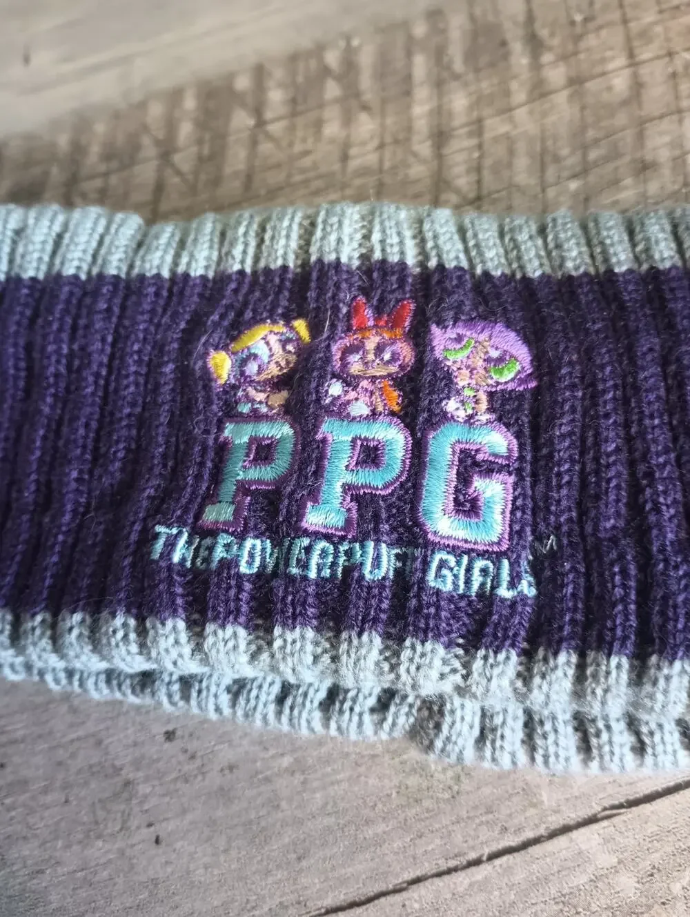 Vtg Powerpuff Girls Y2K Knit Headband Embroidered Cozy Small Adult Cosplay